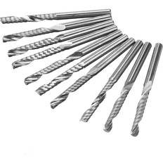 Power Tool Accessories Greenzech 10pcs 3.175mm Shank 22mm Single Flute Spiral Milling Cutter for Engraving Machine