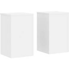 vidaXL Soportes De Plantas 2 Uds Madera Ingeniería 30x30x50 cm - Blanco