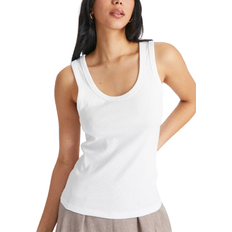 Cotton Tank Tops Tu Classic Ribbed Vest Top - White