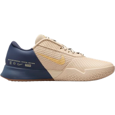 Beige - Men Racket Sport Shoes Nike Court Vapor Pro 2 Premium M - Sand Drift/Thunder Blue/Gum Medium Brown/Metallic Gold