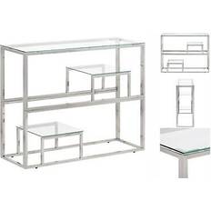 Zilver/Chroom Sidetables vidaXL Wandtafel Roestvrijstaal En Gehard Glas Zilver