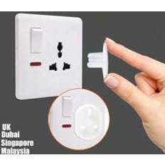 Shein 20pcs Three-prong Outlet Covers Baby Proofing, Clear UK Type Safe & Secure Electric Plug Protectors For Kids Home Protection