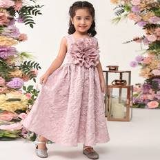 Boys - S Dresses Shein Young Girls Sleeveless Round Neck Dress With Short Sleeves Gorgeous Floral Design