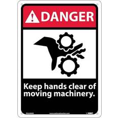 Multicolored Workplace Signs National Marker Marker Keep Hands Clear Of Moving Machinery 14X10 .040 Danger Sign DGA48AB