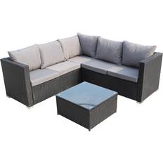 Rattan Outdoor Lounge Sets Birchtree RFS08 - Black Outdoor Lounge Set