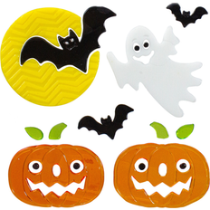 Decals & Wall Decorations Northlight Northlight 11-Piece Ghost and Pumpkin Halloween Gel Window Clings, Orange