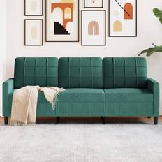 VidaXL Bäddsoffor vidaXL Mörkgrön 3-Sitssoffa 180 cm Sammet Soffa 3-sits