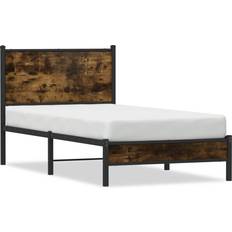 80cm - Metall Sängramar vidaXL utan Madrass Metall Rökfärgad Ek 80x200 cm Sängram