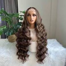 Hårprodukter Shein Lace Front 13*6 Wavy Center Parting 32in High Temperature Full