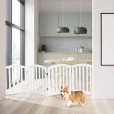 Shein Barrier Gate For Pets, Adjustable Expandable Safety Gate Of MDF, Free-Standing Pet Gate, Stair Gate