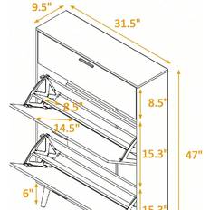 Beige Hallway Furniture & Accessories Shein Cabinet For With Shoe Rack