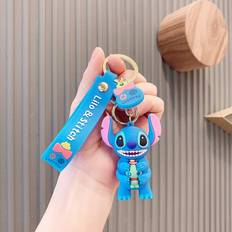 Wallets & Key Holders Veishet Silicone Stylish Adorable Cartoon Stitch Character Car Keychain Key Ring