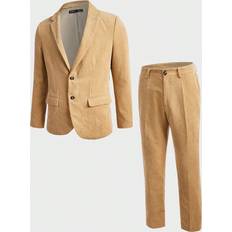 Men - XXS Suits Shein Men Lapel Neck Flap Detail Blazer Suit Pants