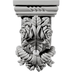 Kolommen, Tandlijsten en Consoles Ekena Millwork COR05X02X08RO 5 1/4 Inch B x 2 3/4 Inch D x 8 1/8 Inch H Rose Corbel Wit