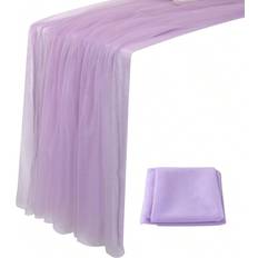 Shein Plain Color Yarn Curtain Decoration Wedding Party Tablecloth Purple (200x160cm)