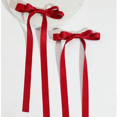 Shein 2pcs Ballet Style Long Ribbon Bow Hair Clip, Fashionable And Cute Women Hair Accessory, Suitable For Daily Wear On Any Occasion Valentine's Day Valentines Hair Accessories For Women