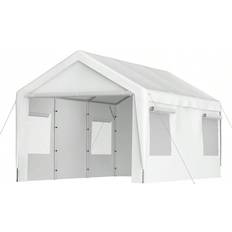 Shein Heavy Duty Steel Canopy Tent With RollUp Ventilated Windows Garage Carport (Building Area )