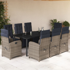 Blue Patio Dining Sets vidaXL 9 Patio Dining Set