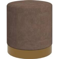 Brown Foot Stools Homcom Corduroy Fabric Modern Foot Stool