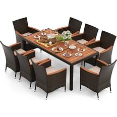 SUGIFT 9 Umbrella Patio Dining Set