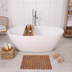 Bamboo Non-Slip Bath Mats Evideco Evideco Square Natural Bamboo