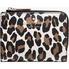 Wallets & Key Holders Kate Spade Madison Spotted Leopard Small L-Zip Wallet, Cream