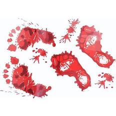 Decals & Wall Decorations on sale Shatchi 4Pcs Bloody Footprint Halloween Stickers Scary Wall Window Décor