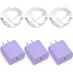 Mobile Phone Accessories Cqdkwg 3-Pack iPhone 14 13 12 11 Fast Charger,【Apple MFi Certified】 20W PD USB C Wall Charger 6FT Cable Fasting Charging Adapter Compatible with iPhone 14Pro/13 Pro/12/12 Pro Max/11 Pro Max/XS Max/XS-Purple