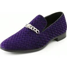 Purple Loafers Shein Felix Purple Faux Velvet Slip On Loafer With Metal Bit For Men