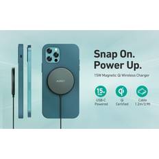 Aukey Wireless magnetic phone charger qi iphone samsung fast charge android