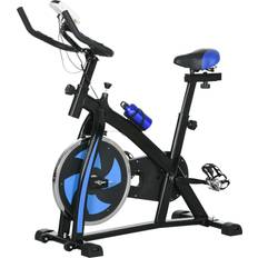 Fahrradtrainer Heimtrainer mit verstellbarem Sitz und Widerstand Fitnessfahrrad mit LCD-Display, Herzfrequenz-Sensor Aosom Blau