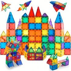Magnet building Shein 32pcs Or 22pcs Large Magnetic Colorful Building Blocks DIY Magnet Children's Toy, Designer Architectural Set, Holiday Gift Color Random