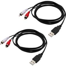 Tlily 2X 1.5M USB 2X Rca Phono