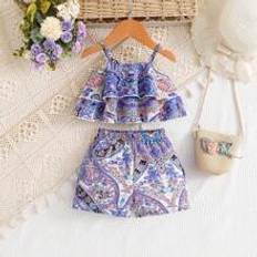 12-18M - Multifärgade Övriga sets Shein Baby Girl Outfits, Elegant, Gorgeous, Lovely, Daily, Casual, Festival, Flower Patterned