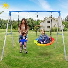 Toys Shein Trekassy Swing Set For Backyard lbs Heavy Duty AFrame Metal Swing Stand With Saucer Swing And Toddler Swing Outdoor Kids Play Equipment For Playgrou