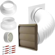 Spares2Go Air conditioning external vent kit 4" 5" 6" 100mm 125mm 150mm brown wall duct