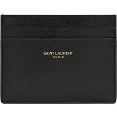 Saint Laurent Porte-cartes Saint Laurent LAURENT PARIS CARD CASE IN COATED BARK LEATHER - Saint - Man - Black