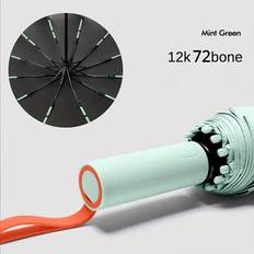 Green Umbrellas Shein Bone Super Strong Windproof Automatic Sun Umbrella For Men Women Large Rainproof Sunproof UV Protection Folding Men Umbrellas Green