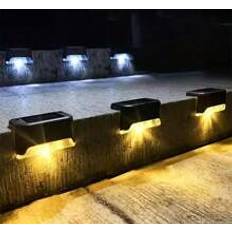 Svarta Trädgårdsprydnader Shein 4-Pack Outdoor Solar Powered Deck Lights, Solar Garden Fence Step