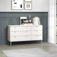 Core Products Augusta Curve 3+3 Pine/Plastic White/Silver Chest of Drawer