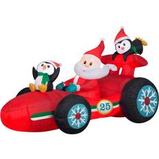 Halloween Party Decorations Gemmy 7.5Ft Airblown Inflatable Santa in Racecar with Penguins By Gemmy Industries 90.16" x 48.82" x 49.21" Michaels Multicolor 90.16" x 48.82" x 49.21"