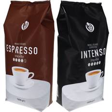 KaffeK Hela kaffebönor KaffeK Prova-på-paket Espressos 2 kg Kaffebönor 1000g 2pack