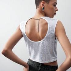 Polyamide Tank Tops Shein Womens Sparkly Open Back Tank Top