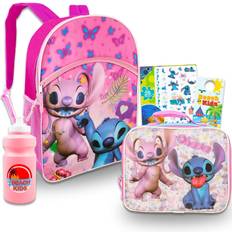 School Bags Disney Lilo and Stitch Backpack with Lunch Box for Kids Bundle with Angel & Stitch Butterfly Backpack, Ohana Lunch Bag, & More Stitch & Angel Backpack Set