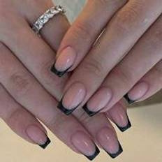 Nagelprodukter Shein 24pcs French-Style Simple Short Square False Nail Tips With Edge To Enhance