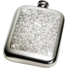 Fickpluntor Wentworth Pewter 6oz Love Skull Pewter Pocket 846LS Hip Flask