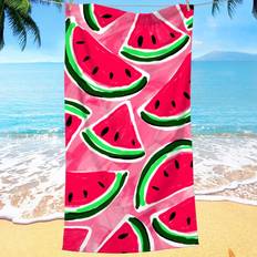 Shein pc Fruit Watermelon Pattern Beach UltraFine Fiber Bath Towel Pink (140x70cm)