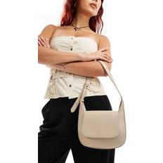 ASOS DESIGN Scoop Shoulder Bag With Flap Closure - Stone
