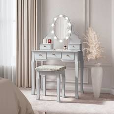 Rectangular Dressing Tables CARME Ruby Rozanna Grey Dressing Table 40x80cm 2pcs