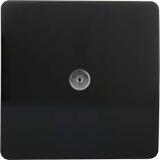 Black Electrical Outlets Trendi Switch Trendi artistic modern glossy tactile tv socket black art-tvsbk